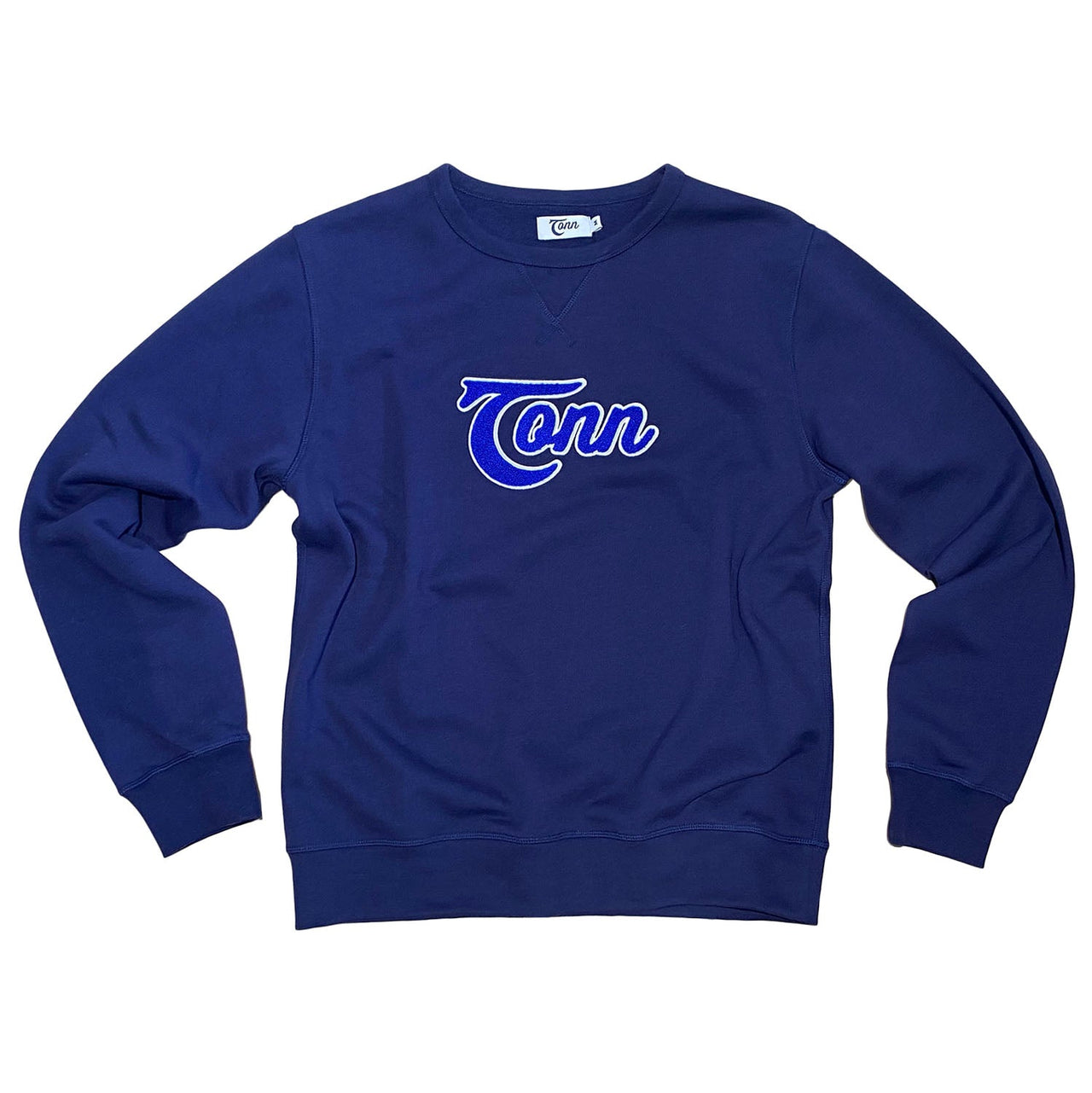 Ladies Chenille Appliqué Organic Cotton Sweatshirt Navy