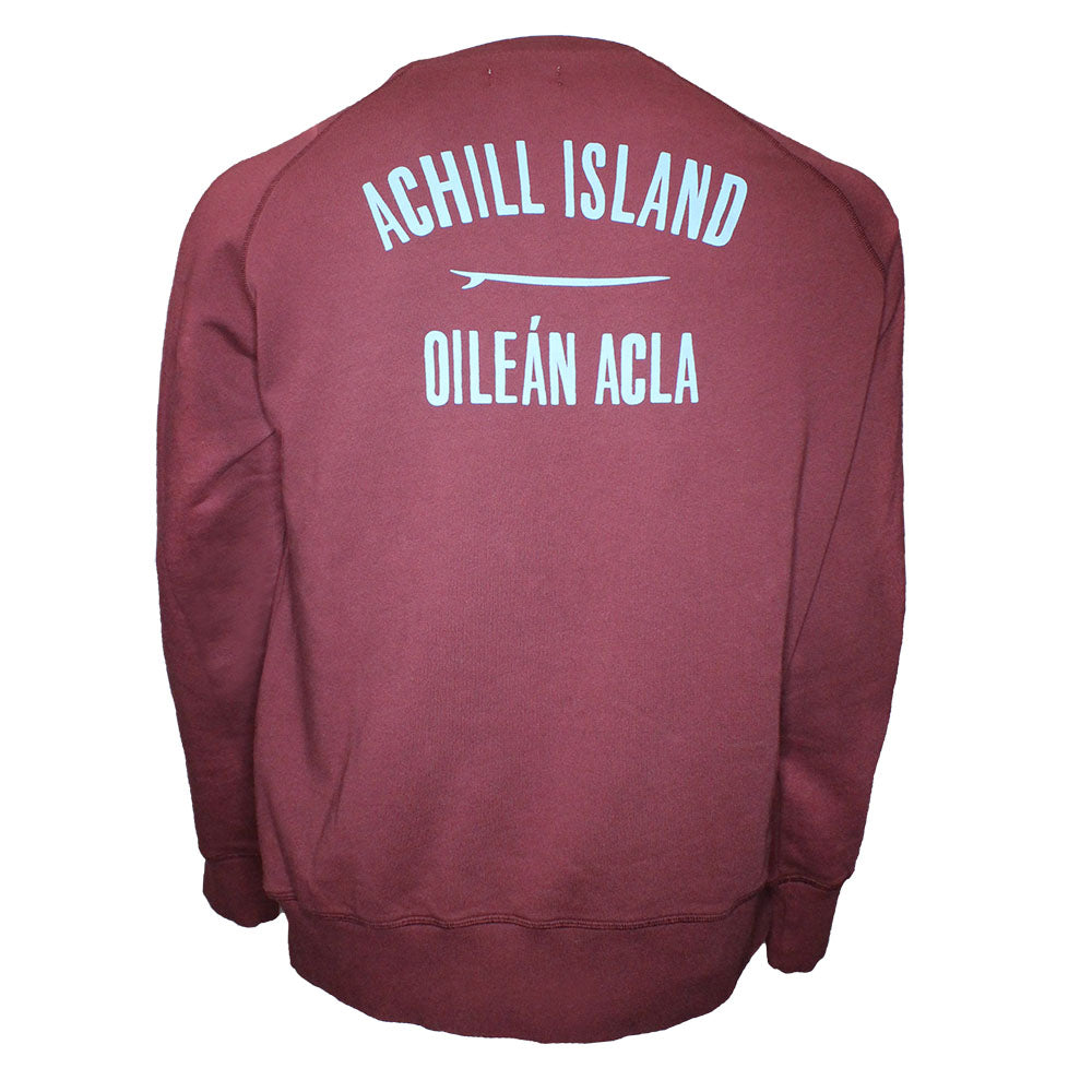 Mens Achill Island Organic Cotton Sweatshirt Wine