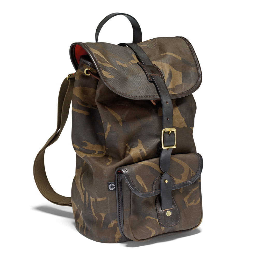 Waxed Camo Rucksack - Drawstring