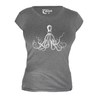 Thumbnail for Ladies Grey Octopus Tee