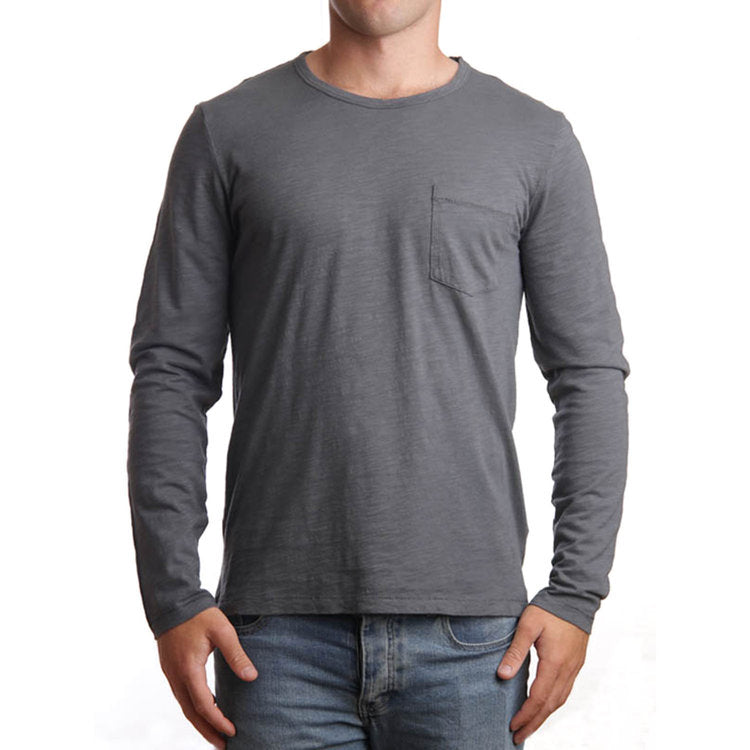 Long Sleeve Pocket Tee Grey - M, XL & XXL left