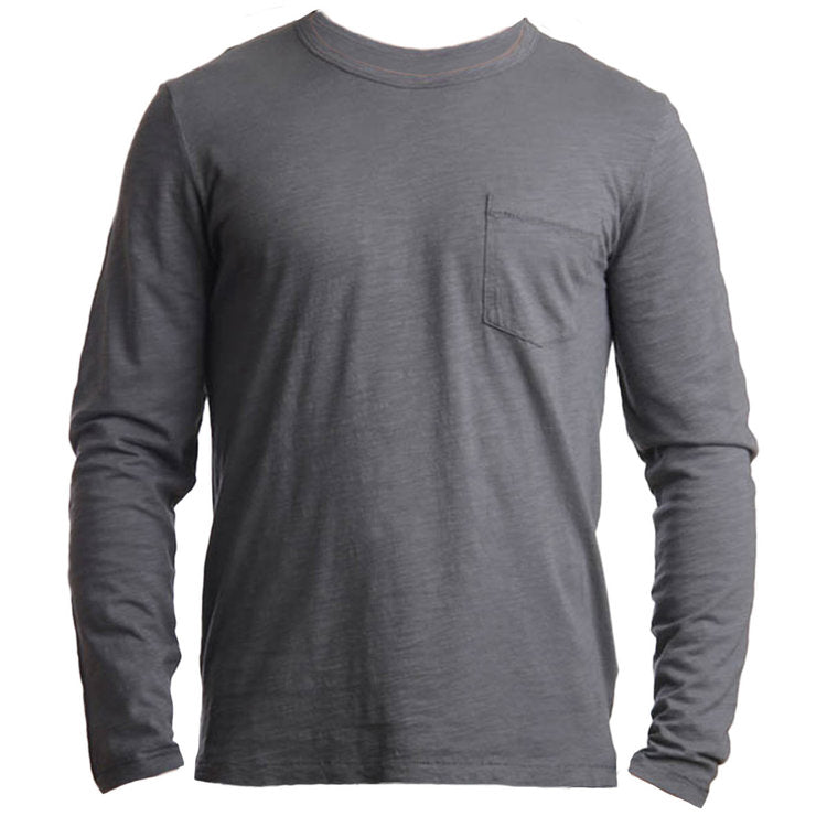 Long Sleeve Pocket Tee Grey - M, XL & XXL left