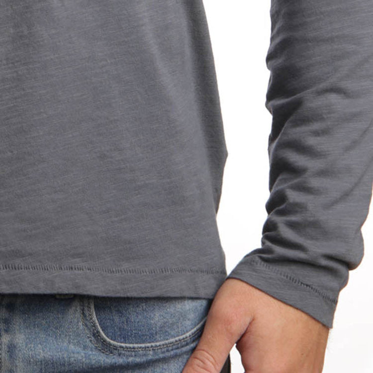 Long Sleeve Pocket Tee Grey - M, XL & XXL left
