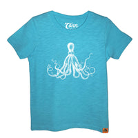 Thumbnail for Kids Octopus Tee Turquoise