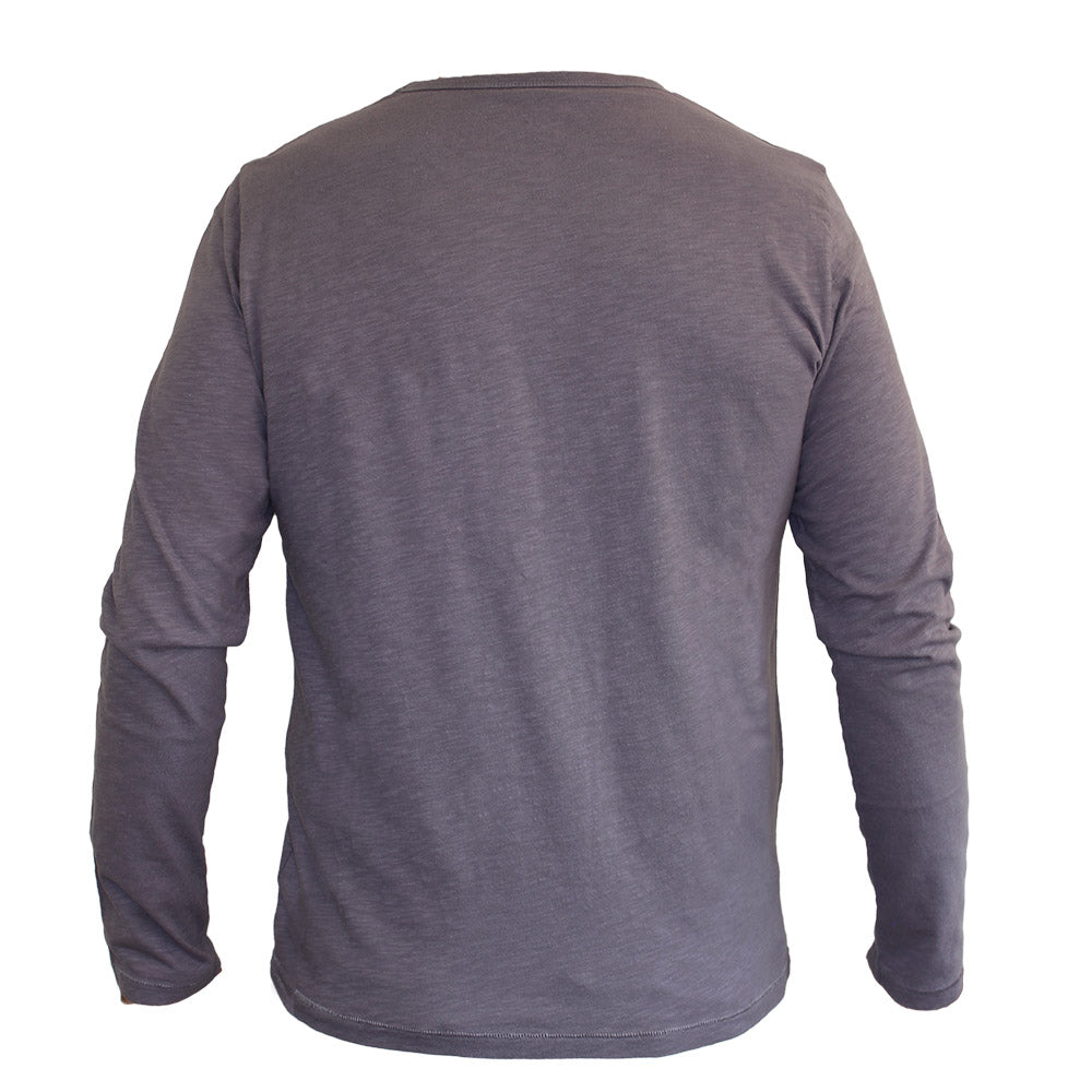 Long Sleeve Organic Cotton Tee Grey Bike Board