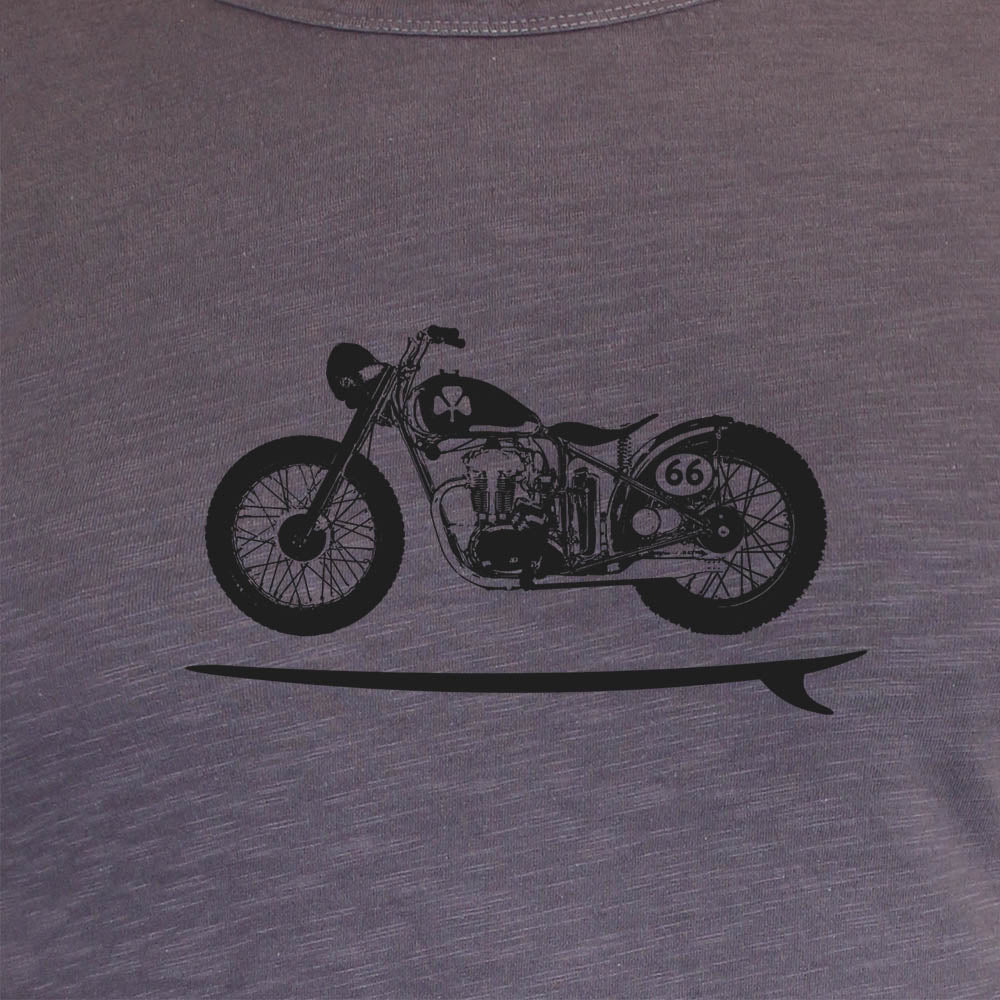 Long Sleeve Organic Cotton Tee Grey Bike Board