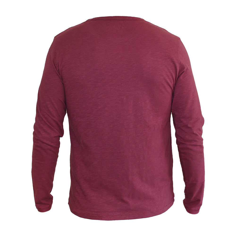 Long Sleeve Organic Cotton Tee Wine