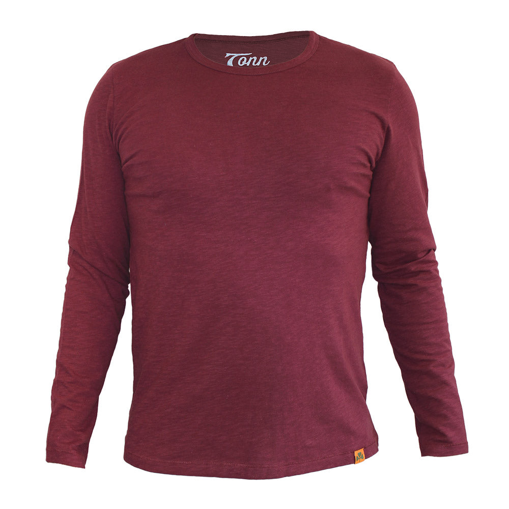 Long Sleeve Organic Cotton Tee Wine