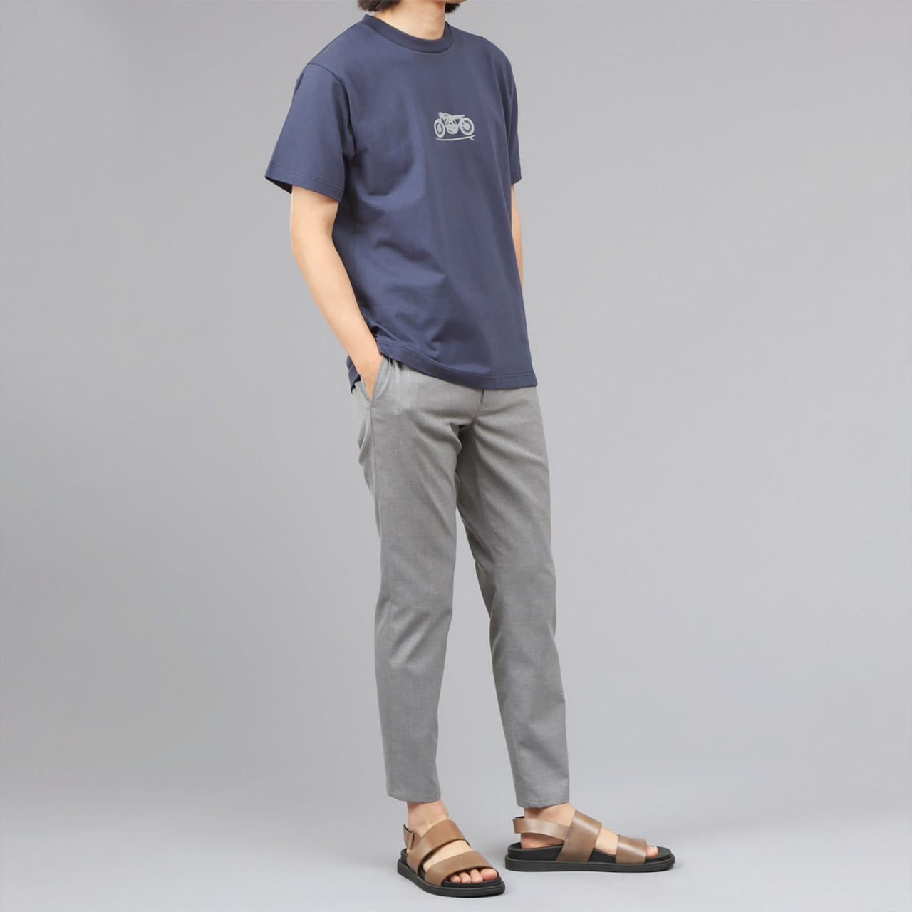Navy Biker-board Tonn X Eye.D Wearing heavy jersey tee - LAST FEW REMAINING!