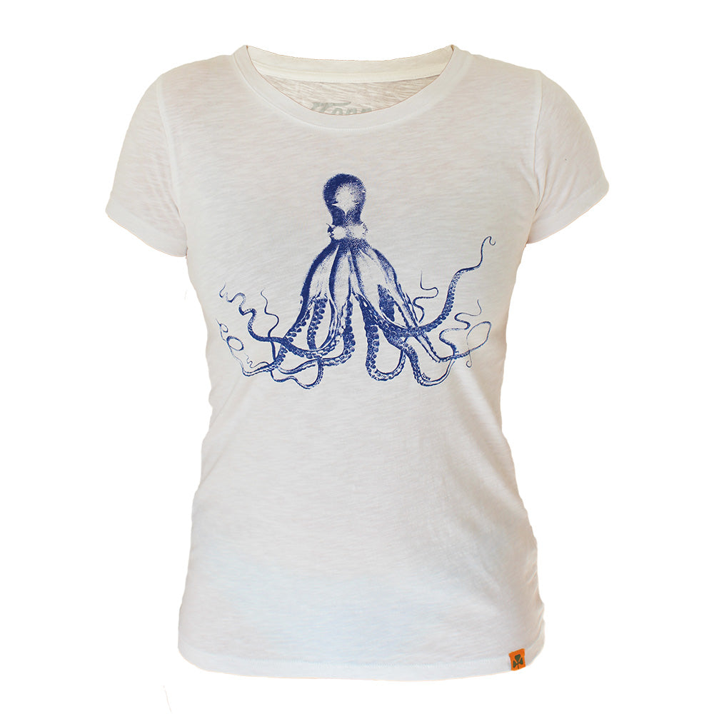 Ladies Octopus Tee - White New Shape