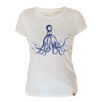 Thumbnail for Ladies Octopus Tee - White New Shape