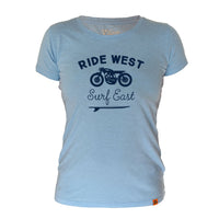 Thumbnail for Ladies Ride west tee light blue
