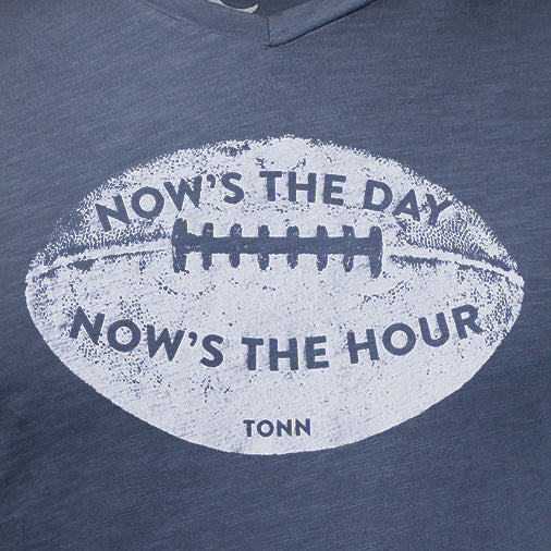 Now's the Day Rugby V-Neck Tee Navy. ONLY XS LEFT