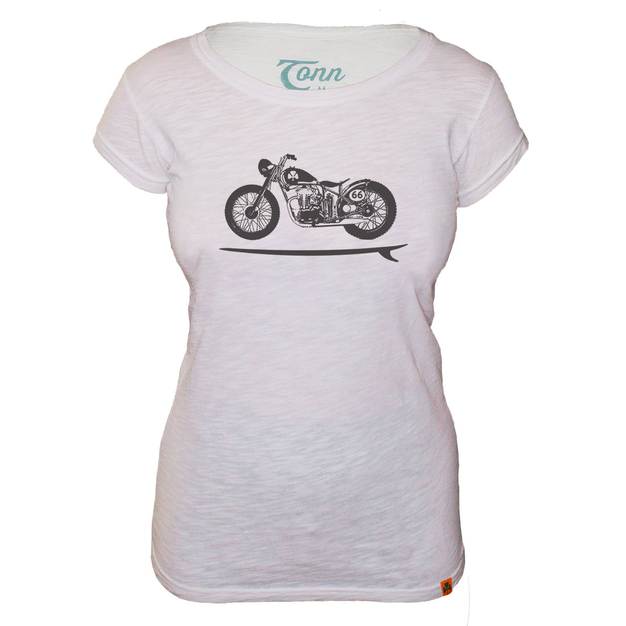 Ladies Bike Board Tee - Petite Fit - White