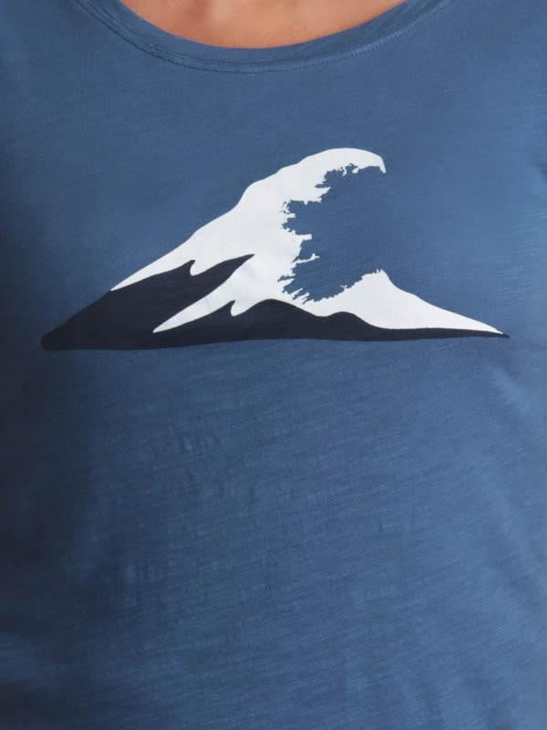 Ladies Irish Coast Wave Tee Dark Blue - Petite Fit.