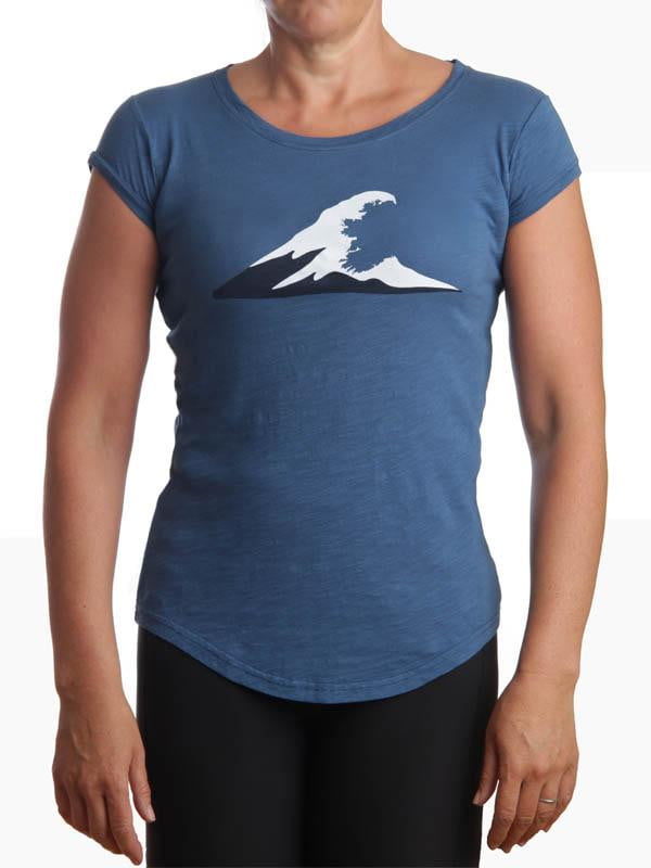 Ladies Irish Coast Wave Tee Dark Blue - Petite Fit.