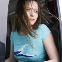 Thumbnail for Ladies Irish Coast Wave Tee Turquoise
