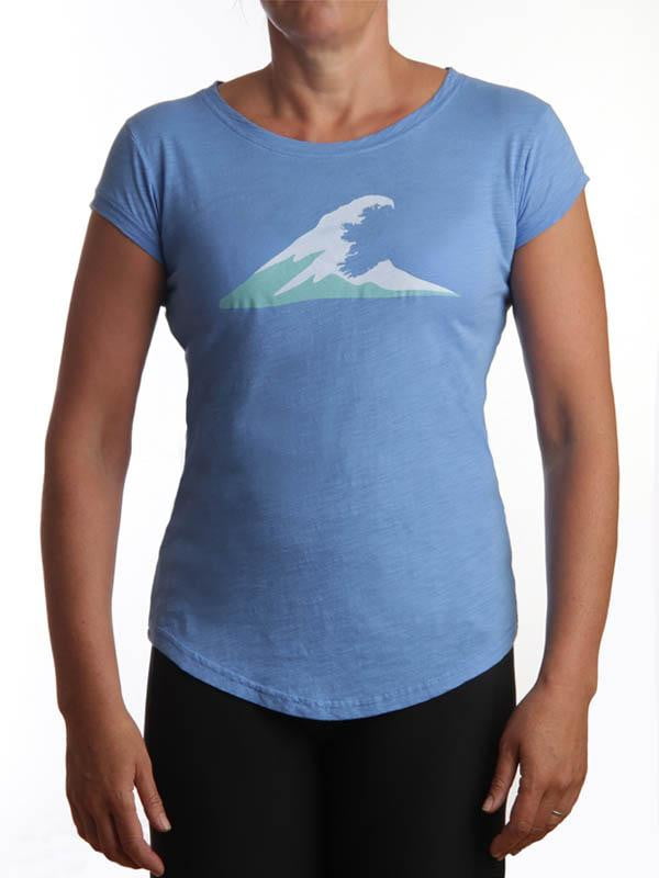 Ladies Irish Coast Wave Tee Medium Blue - Petite Fit - X Small to Large left