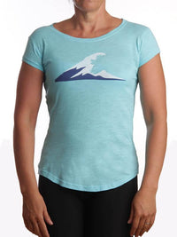 Thumbnail for Ladies Irish Coast Wave Tee Turquoise