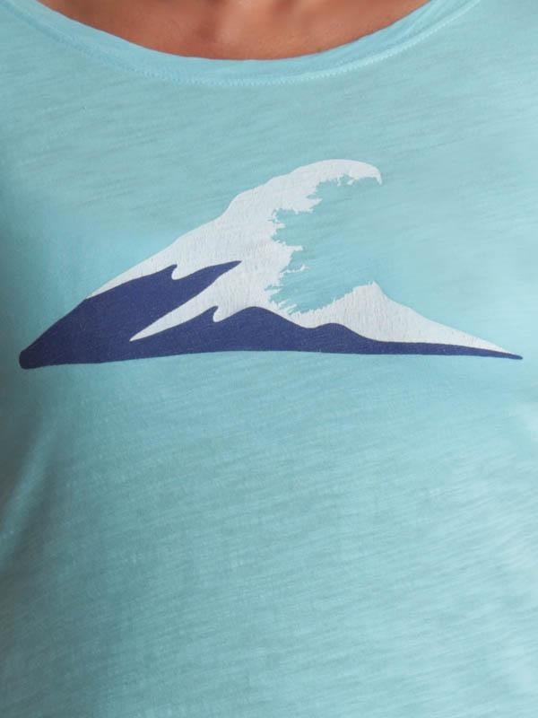 Ladies Irish Coast Wave Tee Turquoise