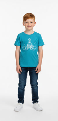 Thumbnail for Kids Octopus Tee Turquoise