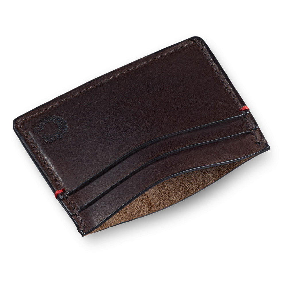 Vintage Leather Credit Card Holder Dark Brown