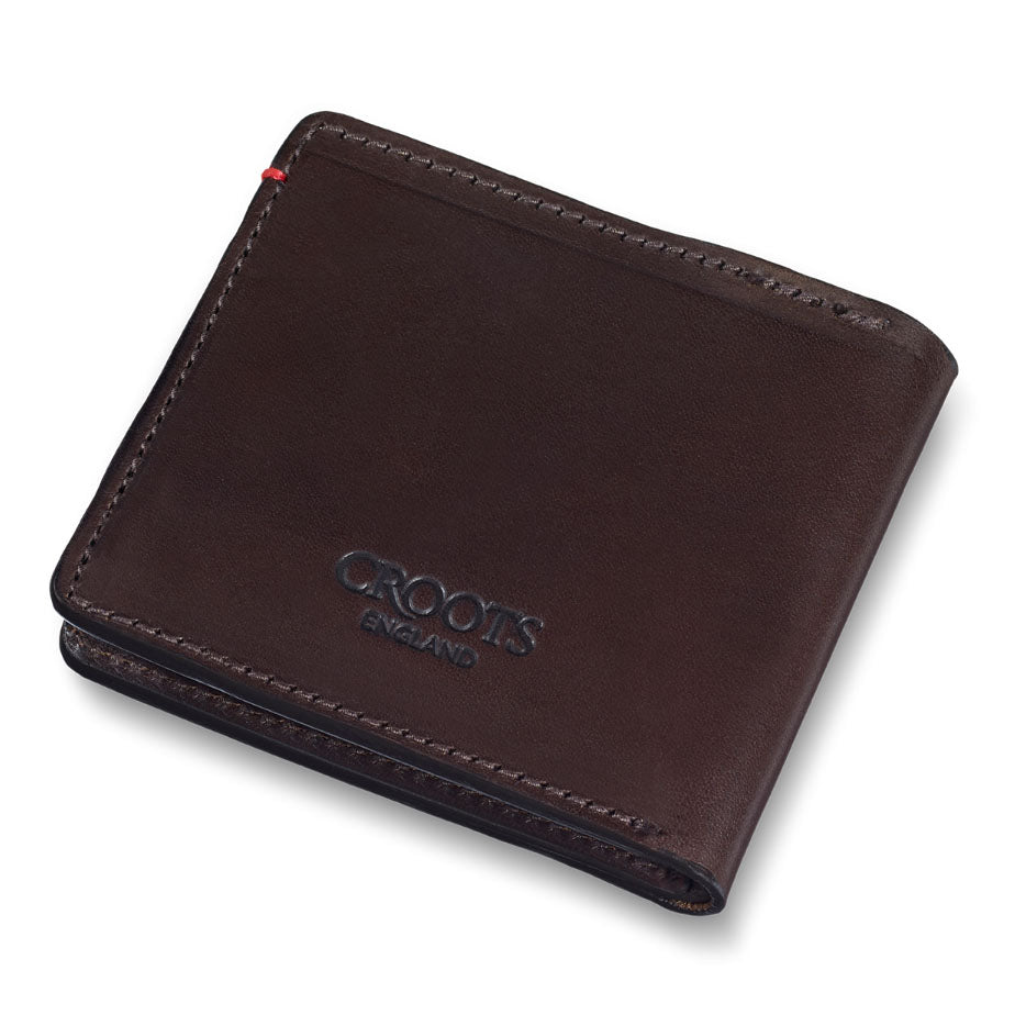 Vintage Leather Folding Wallet Dark Brown