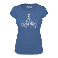 Thumbnail for Ladies Octopus Tee - Petite Fit - Blue