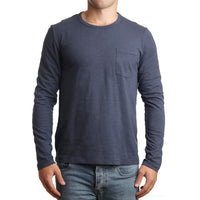 Thumbnail for Long Sleeve Pocket Tee Navy - One S left!
