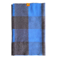 Thumbnail for Extra Fine 100% Merino Wool Scarf - Navy and Blue Check.
