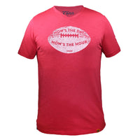 Thumbnail for Now's the Day Rugby V-Neck Tee Raspberry