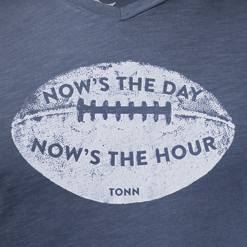 Now's the Day Rugby V-Neck Tee Navy.   ONLY XS AND 2XL LEFT!